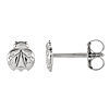 14k White Gold Ladybug Stud Earrings