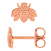 14k Rose Gold Bumble Bee Stud Earrings