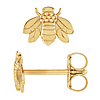 14k Yellow Gold Bumblebee Stud Earrings