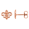 14k Rose Gold Fleur-de-Lis Stud Earrings