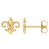 14k Yellow Gold Fleur-de-Lis Stud Earrings