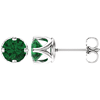 14kt White Gold 1.7 ct Created Emerald Stud Earrings