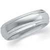 Platinum 6mm Comfort-Fit Wedding Band with Grooves