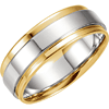 18kt Yellow Gold and Platinum 7.5mm Wedding Band 