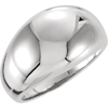 14kt White Gold Wide Smooth Domed Ring