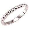 14k White Gold Stackable Smooth Rope Ring