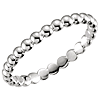 14k White Gold Stackable Bead Ring with Polished Finish