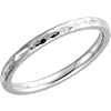 14kt White Gold 2mm Comfort Fit Hammered Wedding Band