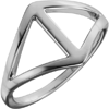 14kt White Gold Open Triangles Freeform Ring