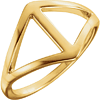 14kt Yellow Gold Open Triangles Freeform Ring