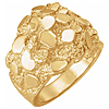 14k Yellow Gold Men's Nugget Ring with Polished Finish