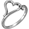 14kt White Gold Sideways Heart Ring