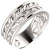 14kt White Gold Leaf Wedding Band