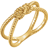 14kt Yellow Gold Rope Knot Crossover Ring