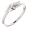 14kt White Gold Leaf Ring