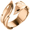 14kt Rose Gold Wide Textured Leaf Ring