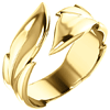 14kt Yellow Gold Wide Textured Leaf Ring