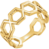 14kt Yellow Gold Hexagonal Link Ring