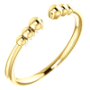 14k Yellow Gold Beaded Cuff Ring