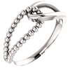 14kt White Gold Knot Ring with Beaded Texture