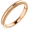 14k Rose Gold Wedding Band with Beaded Edges 2.5mm