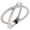 14k White Gold Criss Cross Rope Ring