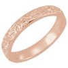 14k Rose Gold Floral Wedding Band 3mm