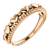 14k Rose Gold Stackable Beaded Heart Ring