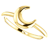 14k Yellow Gold Crescent Moon Ring