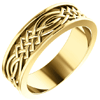 14k Yellow Gold 6mm Celtic Inspired Wedding Band