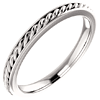 Platinum 2mm Rope Design Wedding Band with Smooth Edges