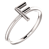 14k White Gold Stackable Initial F Ring
