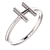 14k White Gold Stackable Initial H Ring