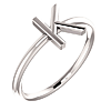 14k White Gold Stackable Initial K Ring