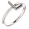 14k White Gold Stackable Initial L Ring