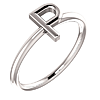 14k White Gold Stackable Initial P Ring