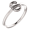 14k White Gold Stackable Initial S Ring