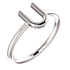 14k White Gold Stackable Initial U Ring