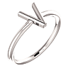 14k White Gold Stackable Initial V Ring