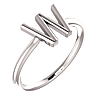 14k White Gold Stackable Initial W Ring