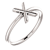 14k White Gold Stackable Initial X Ring