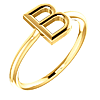 14k Yellow Gold Stackable Initial B Ring