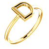 14k Yellow Gold Stackable Initial D Ring