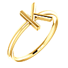 14k Yellow Gold Stackable Initial K Ring