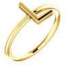 14k Yellow Gold Stackable Initial L Ring
