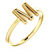 14k Yellow Gold Stackable Initial M Ring