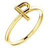 14k Yellow Gold Stackable Initial P Ring