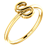 14k Yellow Gold Stackable Initial S Ring