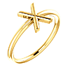 14k Yellow Gold Stackable Initial X Ring
