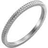14k White Gold Beaded Wedding Band 2mm